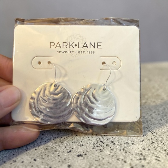 Park Lane Jewelry - Park Lane Silver Ripple Disc Drop Earrings